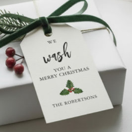 We wassen je een prettige kerst, handzeep cadeaulabel