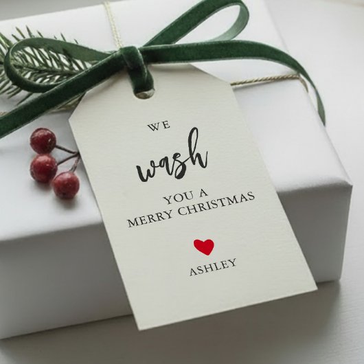We wassen je een prettige kerst, handzeep-Labels Cadeaulabel