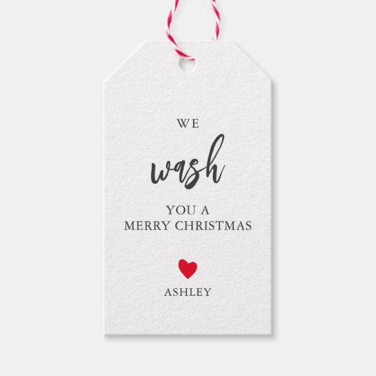 We wassen je een prettige kerst, handzeep-Labels Cadeaulabel (Voorkant)