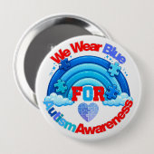 We Wear Blue Autism Awareness Pin Button Badge (Voorkant /achterkant)