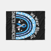 We Wear Blue For Diabetes Awareness Rainbow Leopar Fleece Deken (Voorkant (Horizontaal))