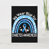 We Wear Blue For Diabetes Awareness Rainbow Leopar Kaart (Voorkant)