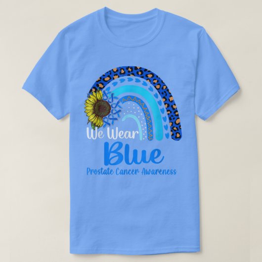 We Wear Blue Prostate Cancer Awareness Rainbow  T-shirt (Design voorkant)