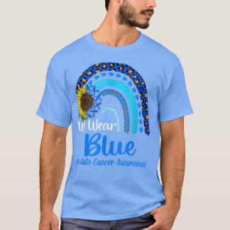 We Wear Blue Prostate Cancer Awareness Rainbow  T-shirt