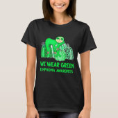 We Wear Green Lymphoma Awareness Sloth T-shirt (Voorkant)