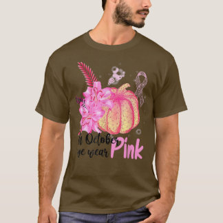 We Wear Pink Pumpkin Breast Cancer Pumpkins Lover  T-shirt