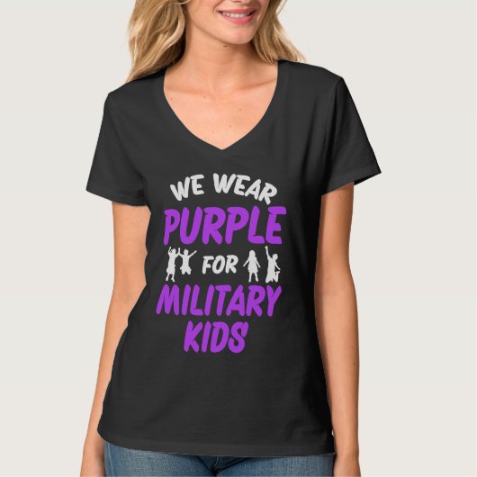 We Wear Purple For Military Kids T-shirt (Voorkant)