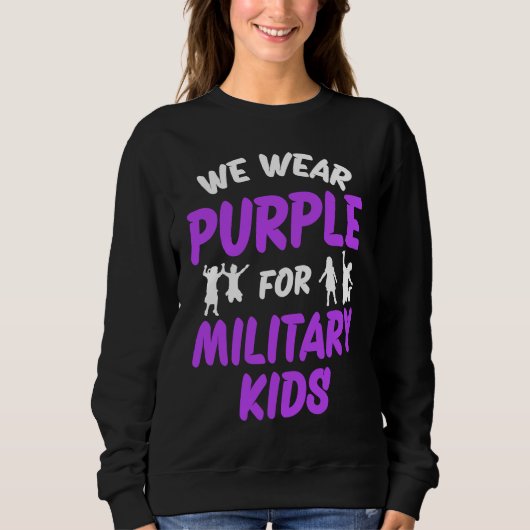 We Wear Purple For Military Kids Trui (Voorkant)