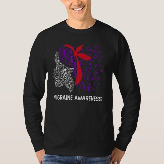We Wear Purple & Red For Migraine Awareness T-shirt (Voorkant)