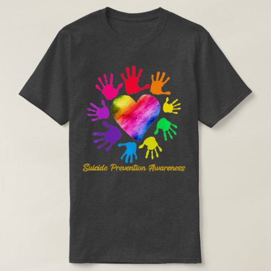We Wear Rainbow Heart For Suicide Prevention Aware T-shirt (Design voorkant)