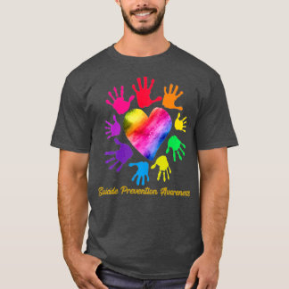 We Wear Rainbow Heart For Suicide Prevention Aware T-shirt