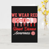 We Wear Red Pickleball Heart Disease Awareness Kaart (Gele Bloem)