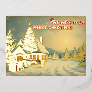We wensen een vrolijk kerstfeest - O12 Folie Feestdagen Briefkaart