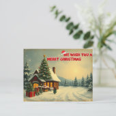 We wensen een vrolijk kerstfeest - O12 Uitnodiging Briefkaart (Staand voorkant)