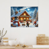We wensen een vrolijk kerstfeest - O22 Poster (Keuken)