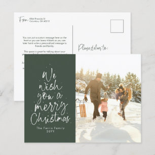 We wensen je een groene foto van het prettype Merr Feestdagenkaart