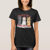 We wensen je een Meowy Cat Kerstmis T-shirt (Voorkant)