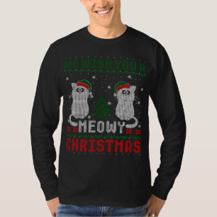 We wensen je een Meowy Cat met kerst, lelijke Swea T-shirt