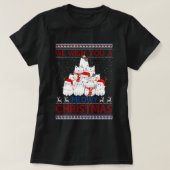 We wensen je een Meowy Cat met kerst, lelijke Swea T-shirt (Design voorkant)
