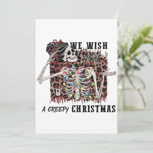 We wensen je een mooi kerstskelet. kaart (Staand voorkant)