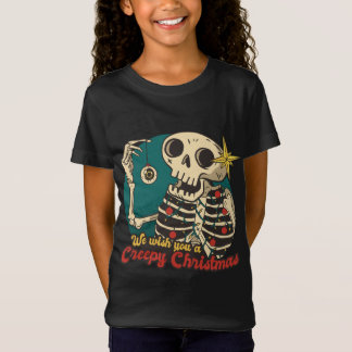 We wensen je een mooie kerstpajama grappig skelet t-shirt