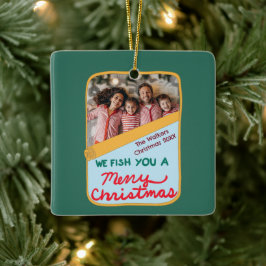 We Wensen Je een Prettig Kerstfeest Grappige Foto Keramisch Ornament