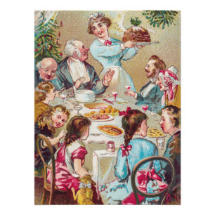 We Wensen Je een Prettig Kerstfeest - Vintage Kaar Perfect Poster