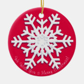 We wensen je een prettige kerst! Gelukkig nieuwjaa Keramisch Ornament (Voorkant)