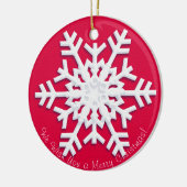 We wensen je een prettige kerst! Gelukkig nieuwjaa Keramisch Ornament (Links)