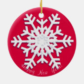 We wensen je een prettige kerst! Gelukkig nieuwjaa Keramisch Ornament (Achterkant)