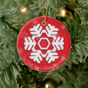 We wensen je een prettige kerst! Gelukkig nieuwjaa Keramisch Ornament