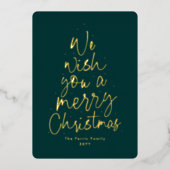 We wensen je een prettige kerstfoto. folie feestdagenkaart (Voorkant)