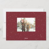 We wensen je een prettige kerstfoto met rood feestdagenkaart (Achterkant)