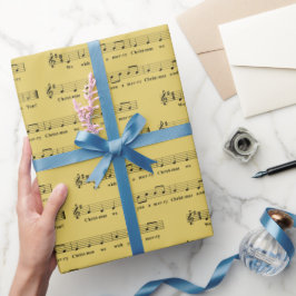 We wensen je een vrolijke kerst musical Sand Yello Cadeaupapier