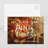 We wensen je een vrolijke kerstfoto typografie feestdagenkaart (Voorkant / Achterkant)