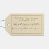 We wensen je een vrolijke kerstmusical cadeaulabel (Achterkant Horizontaal)