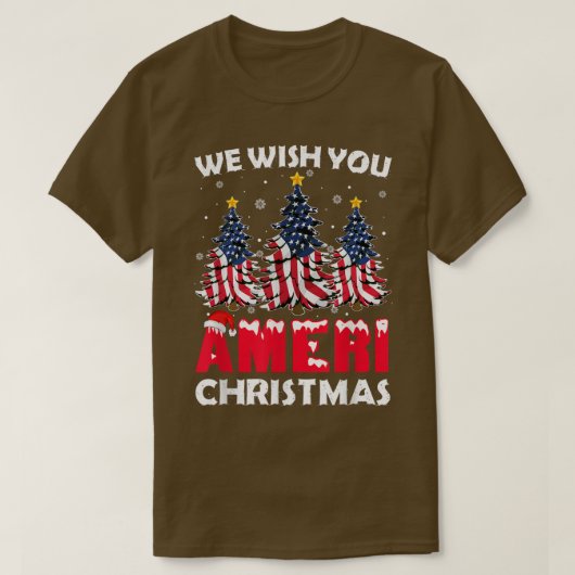 We wensen jullie Ameri-kerst grappige prettige ker T-shirt (Design voorkant)