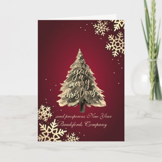 We wensen jullie een prettig kerstfeest, sneeuwvlo feestdagen kaart (Voorkant)