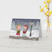 We wensen jullie een prettige kerstCarolers Kaart (Gele Bloem)