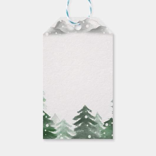 We wensen u een prettig kerstbos cadeaulabel (Achterkant)