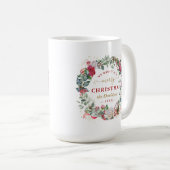 We wensen u een prettig kerstcadeaumonogram koffiemok (Voorkant rechts)