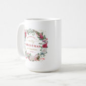 We wensen u een prettig kerstcadeaumonogram koffiemok (Voorkant links)