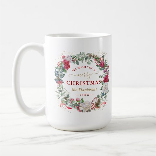 We wensen u een prettig kerstcadeaumonogram koffiemok (Links)