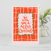 We wensen u een prettig kerstfeest feestdagenkaart (Staand voorkant)