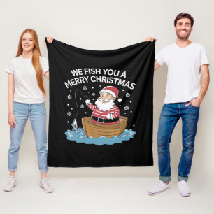 We Wensen U Een Prettig Kerstfeest Visser Vissen Fleece Deken