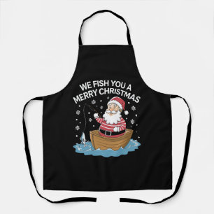 We Wensen U een Prettig Kerstfeest Visser Vissen  Schort