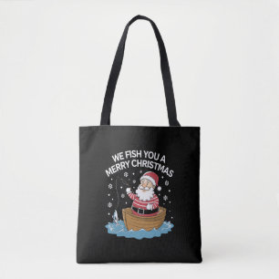 We Wensen U een Prettig Kerstfeest Visser Vissen Tote Bag