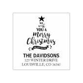 We wensen u een prettig kerstmonogram rubberstempel (Afrduk)