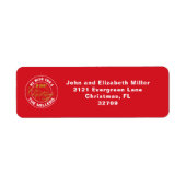 We wensen u een prettig kerstrood etiket (Voorkant)