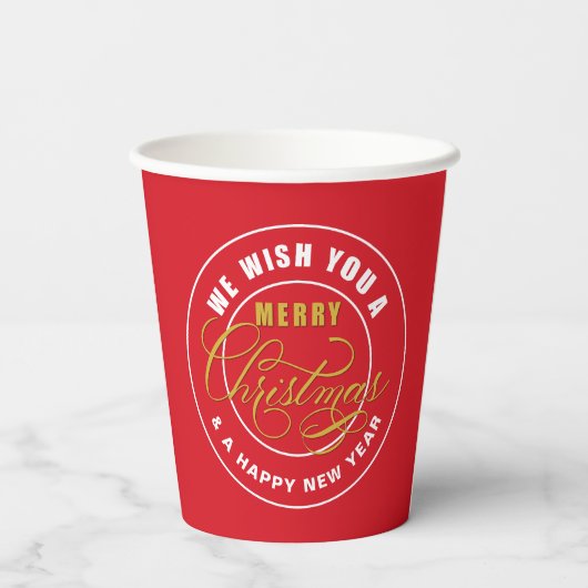 We wensen u een prettig kerstrood papieren bekers (Achterkant)